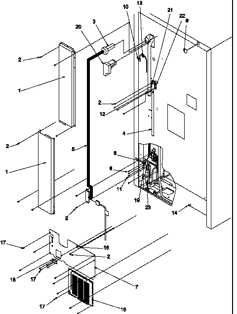 Amana TX19S3L-P1195902WL cabinet back diagram