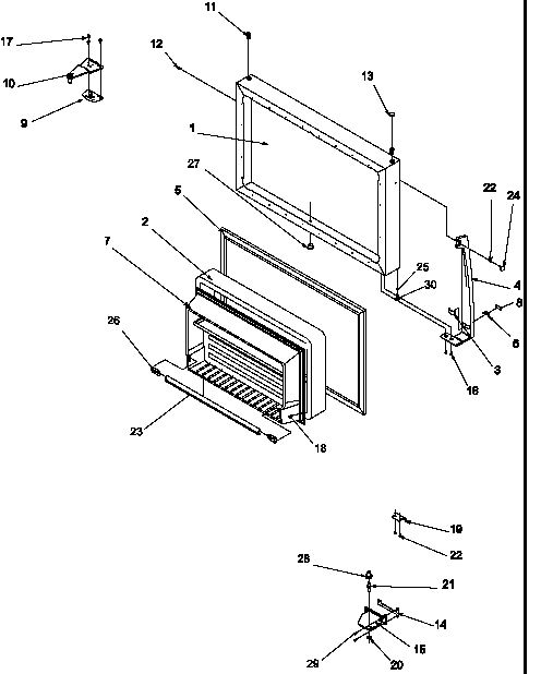 Amana GTG18B2W-P1192802WW freezer door diagram