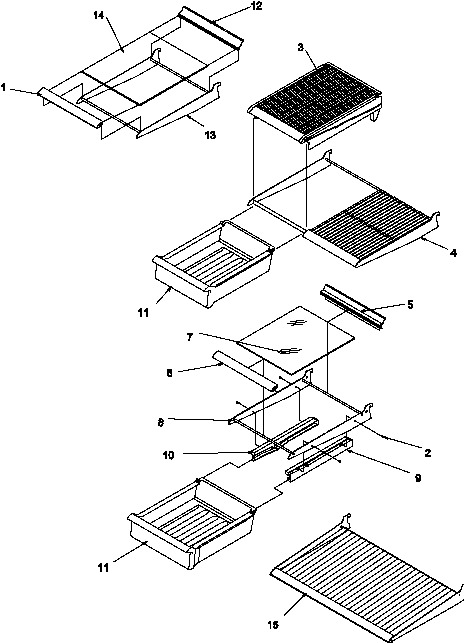 Amana GTG18B2W-P1192802WW cabinet shelving diagram