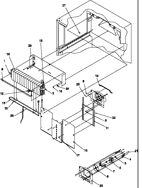Amana GTG18B2W-P1192802WW evaporator assembly diagram