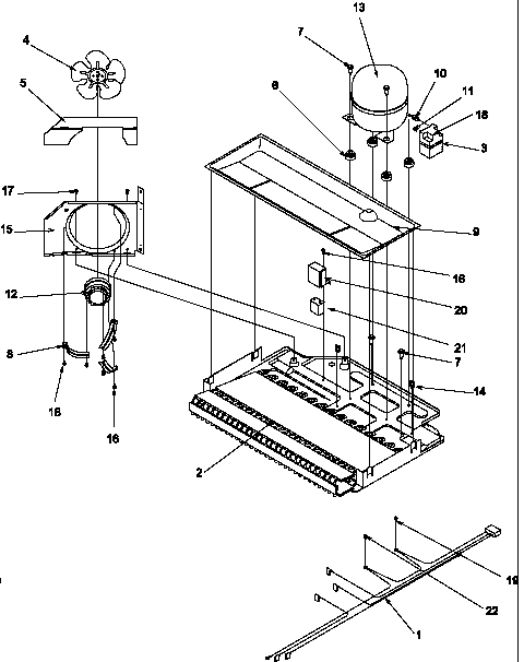 Amana GTG18B2W-P1192802WW compressor compartment diagram