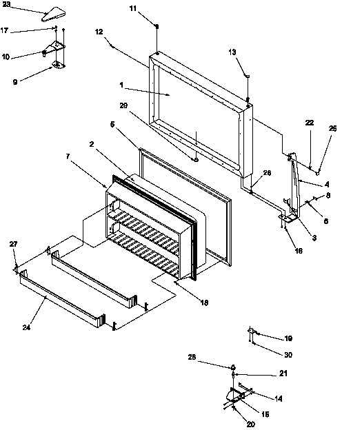 Amana TY18S4L-P1195307WL freezer door diagram
