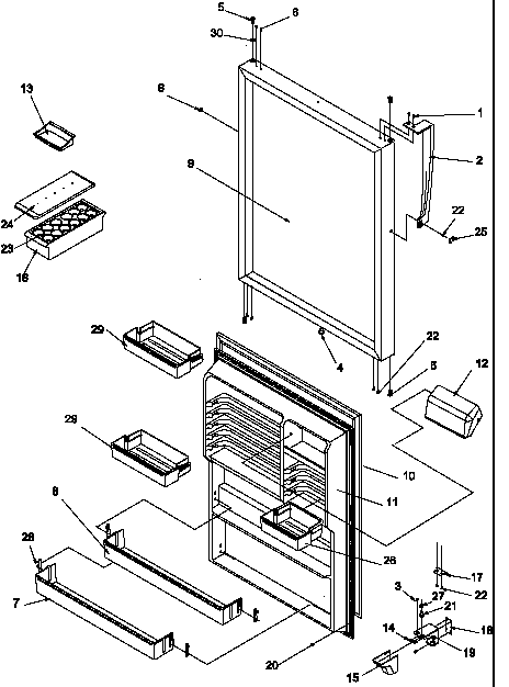 Amana TY18S4L-P1195307WL refrigerator door diagram