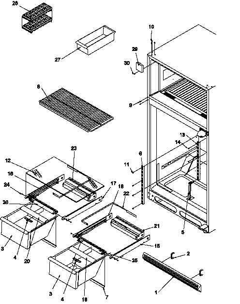 Amana TY18S4L-P1195307WL cabinet shelving diagram