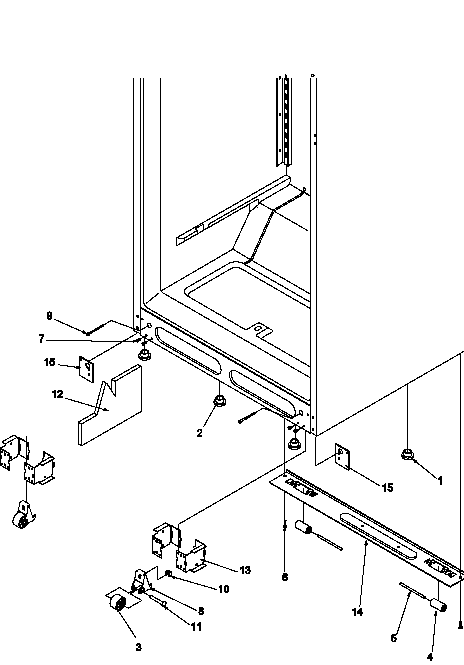 Amana TY18S4L-P1195307WL cabinet bottom diagram
