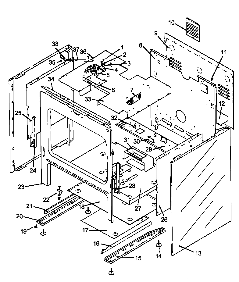 Amana AGS751L1-P1141273NL oven assembly diagram