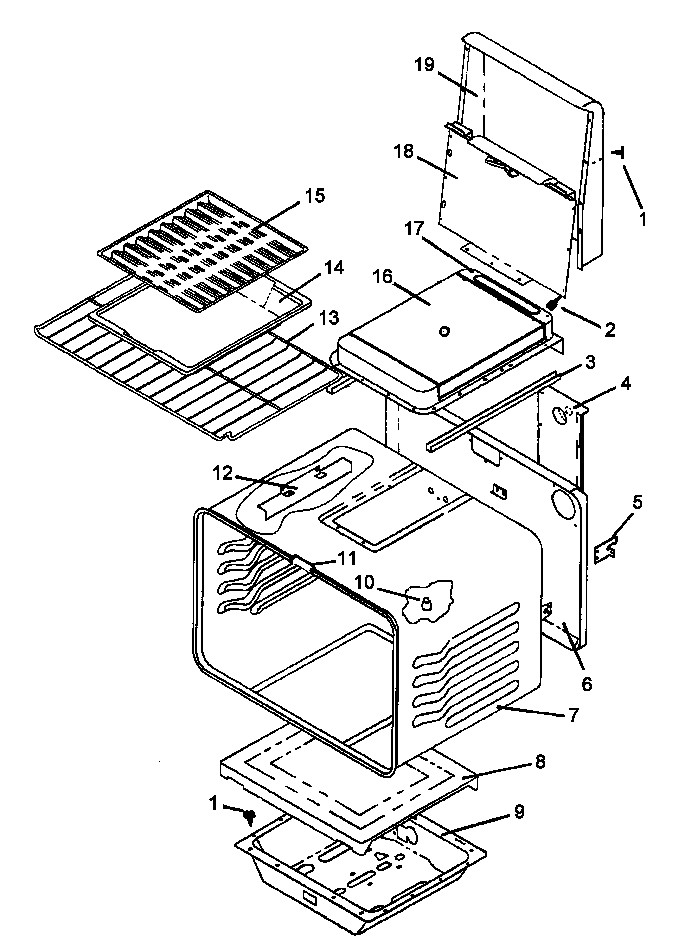 Amana AGS751L1-P1141273NL cabinet assembly diagram