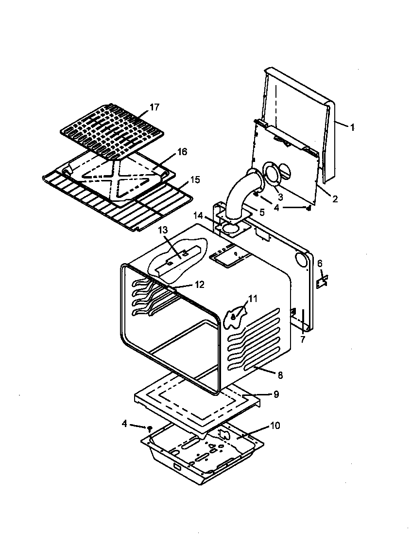 Amana AGS730W-P1141263NW cabinet assembly diagram