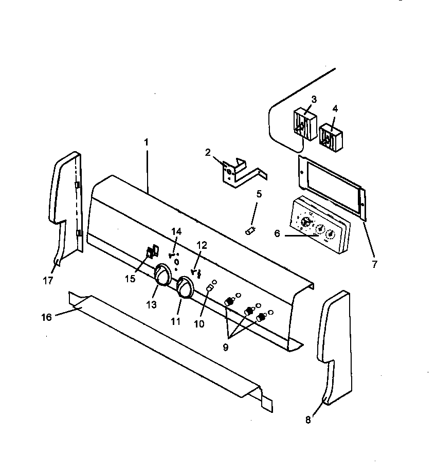 Amana AGS730W-P1141263NW backguard assembly diagram