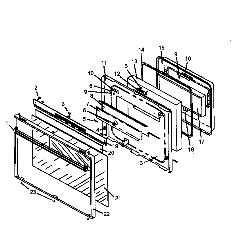 Amana AGS730W-P1141263NW oven door assembly diagram
