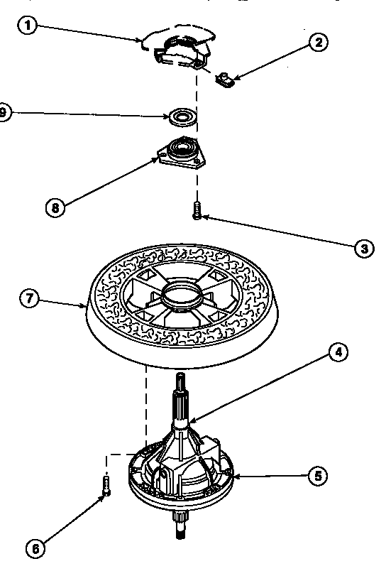 Amana LW8363W2/PLW8363W2B transmission assembly and balance ring diagram