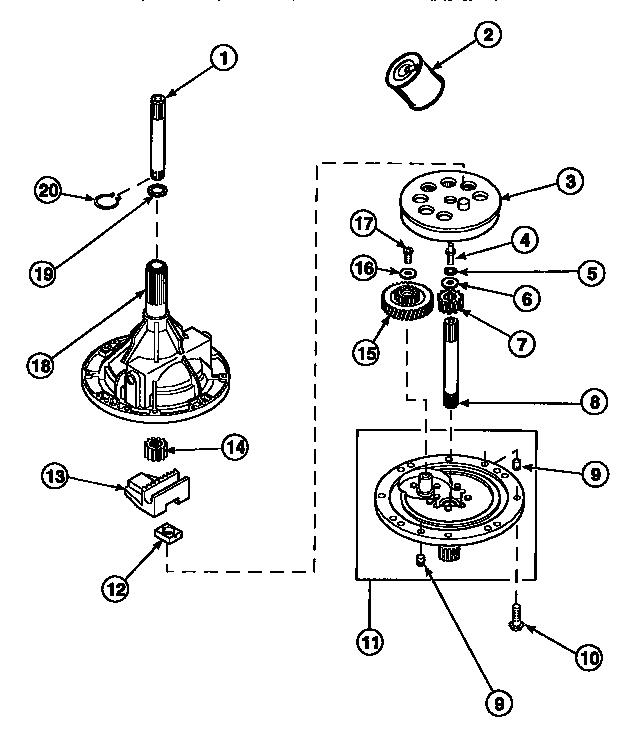 Amana LW8363W2/PLW8363W2B 34526p transmission assembly diagram