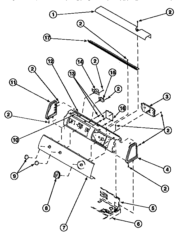 Amana LG8153LM-PLG8153LM graphic panel, control hood and controls diagram