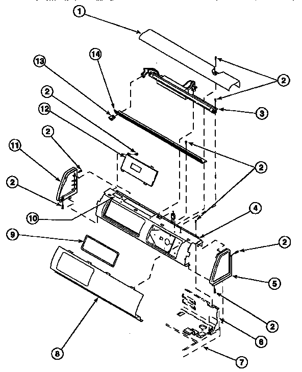 Amana LG8153LM-PLG8153LM graphic panel, control hood and controls diagram