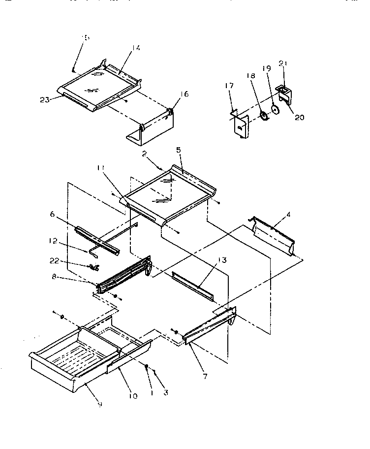 Amana TRI22S4W-P1196304WW cabinet shelving diagram