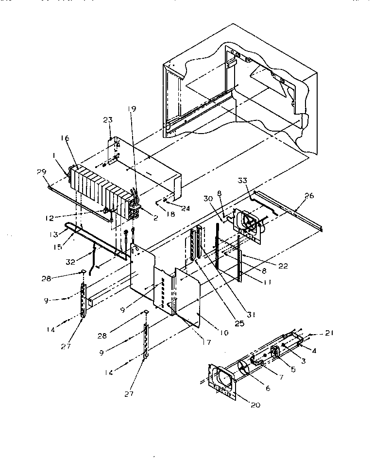 Amana TRI22S4W-P1196304WW evaporator area diagram