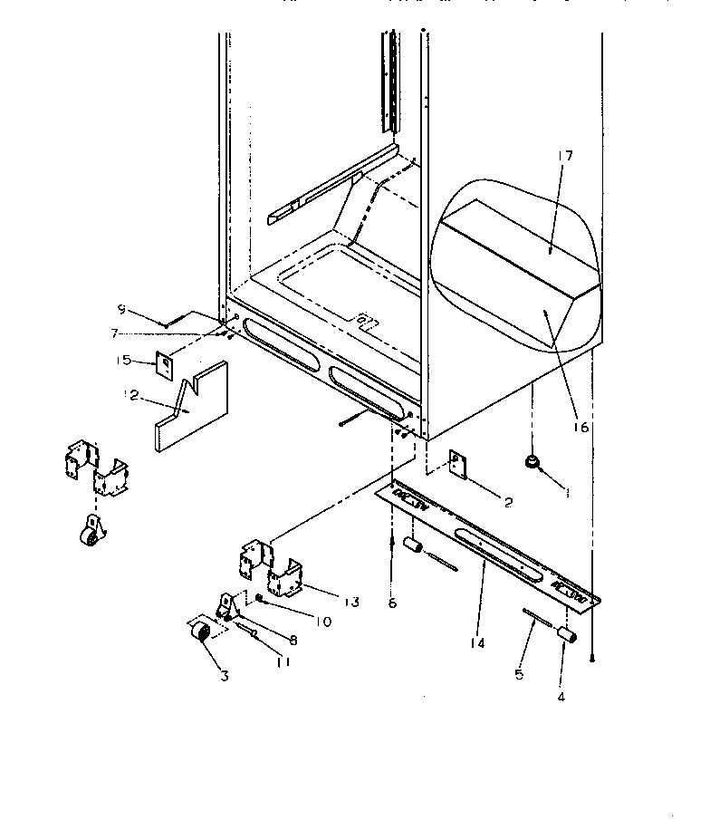 Amana TRI22S4W-P1196304WW cabinet bottom diagram