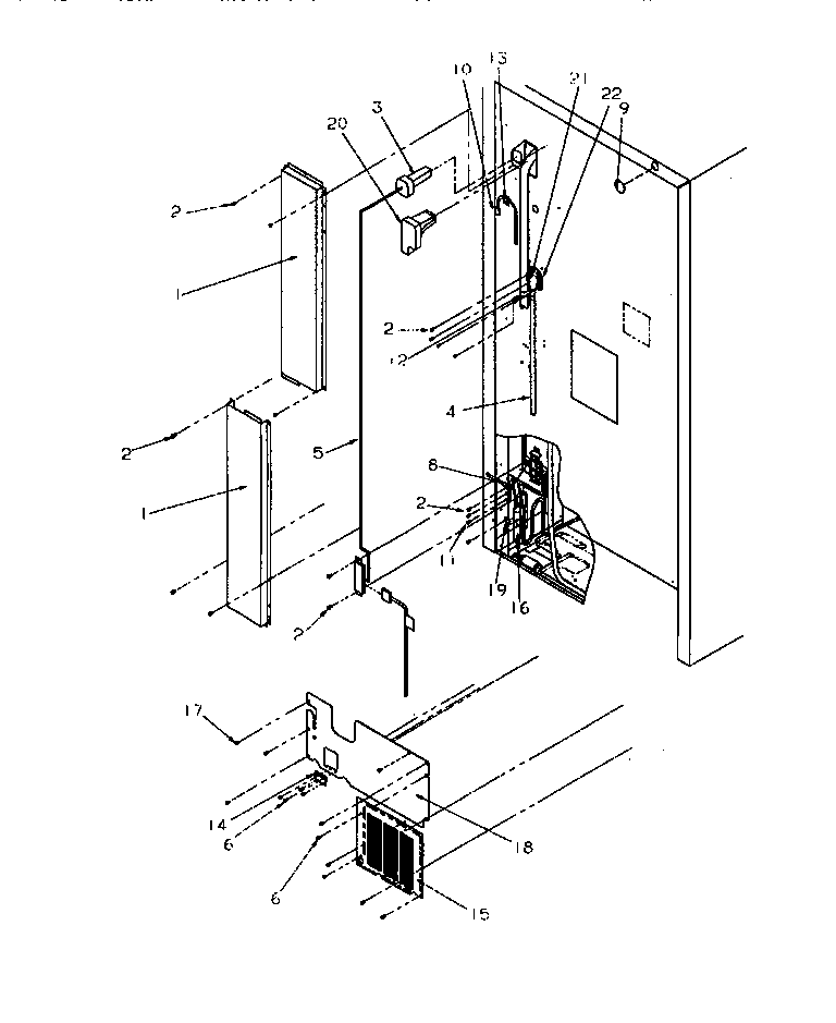 Amana TRI22S4W-P1196304WW cabinet back diagram