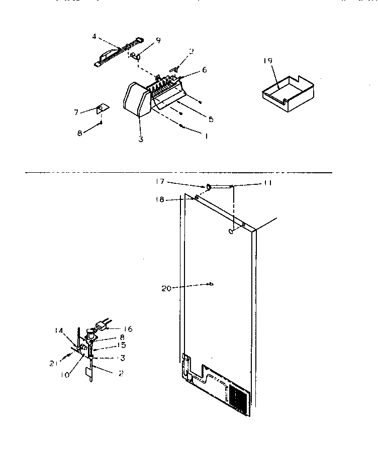Amana TRI22S4W-P1196304WW factory installed ice maker (tri22s4l/p1196302wl) (tri22s4w/p1196304ww) diagram