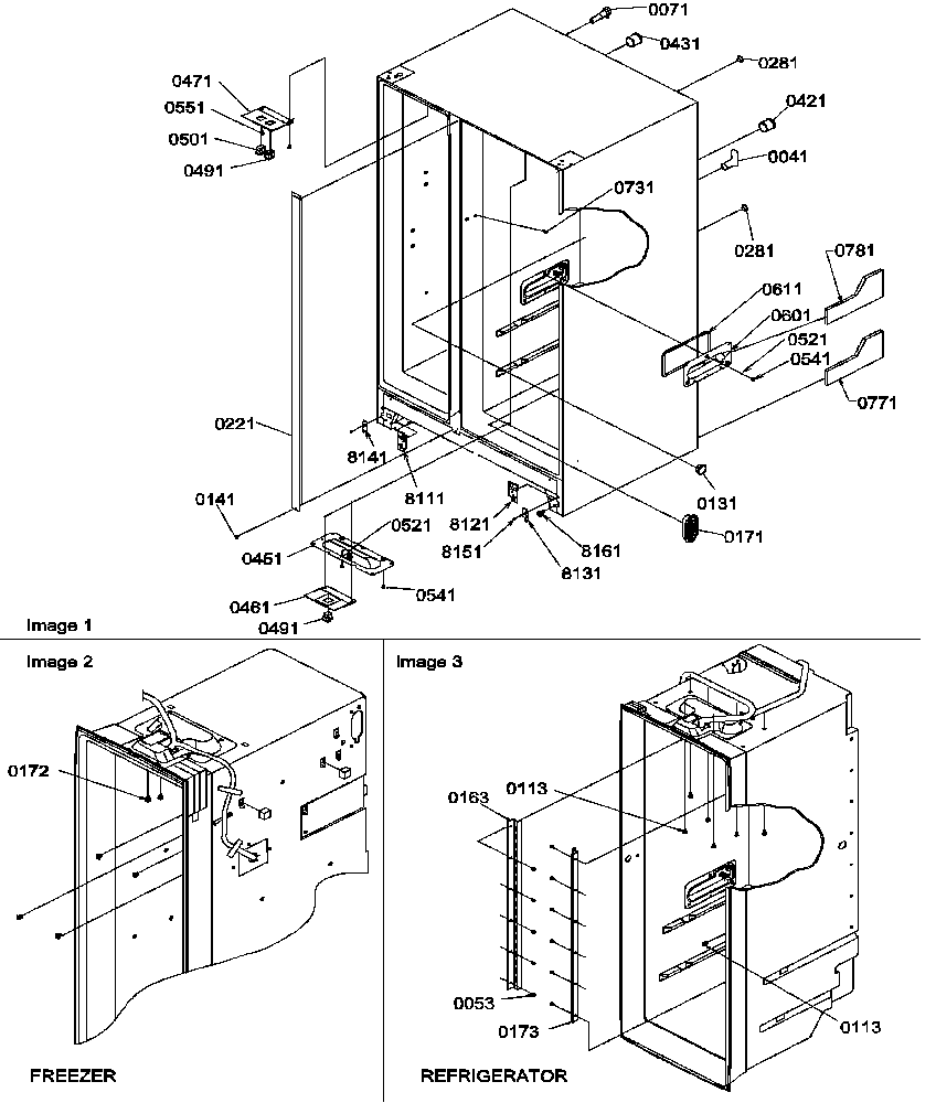 Amana SRDE27S3E-P1190602WE cabinet parts diagram