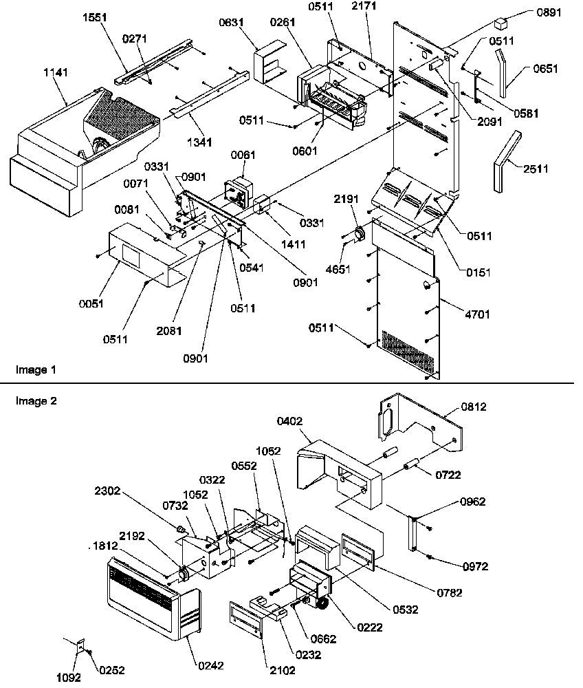 Amana SRDE27S3E-P1190602WE ice makercontrol assy diagram
