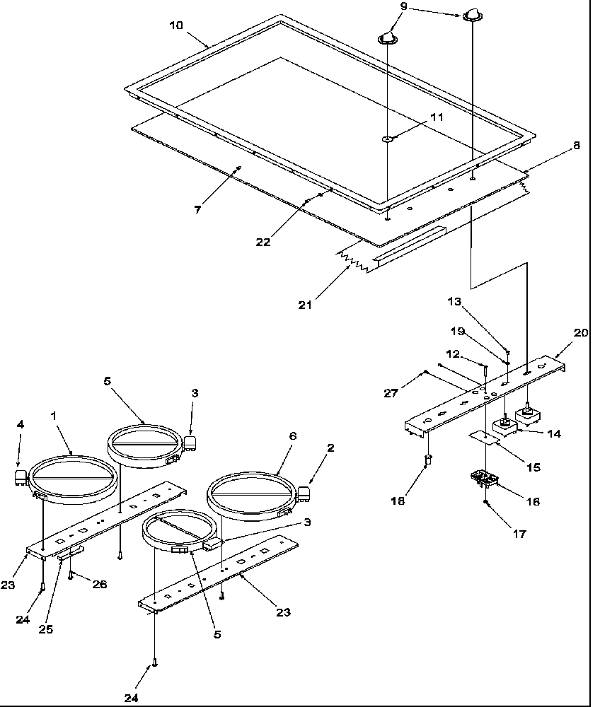 Amana CAKH30-P8597803S cooktop assembly diagram