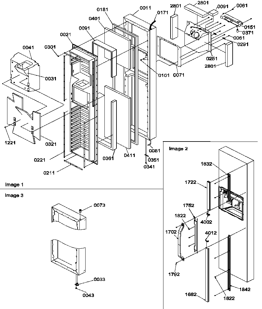 Amana SXD25S2E-P1190421WE freezer door diagram
