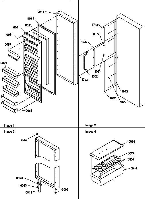 Amana SSD21SW-P1193908WW refrigerator door and accessories diagram