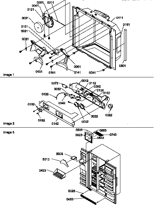Amana SXD20TL-P1302901WL ice & water cavity, electronic bracket, & toe grille diagram