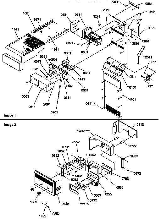 Amana SXD20TL-P1302901WL ice maker/control assy diagram