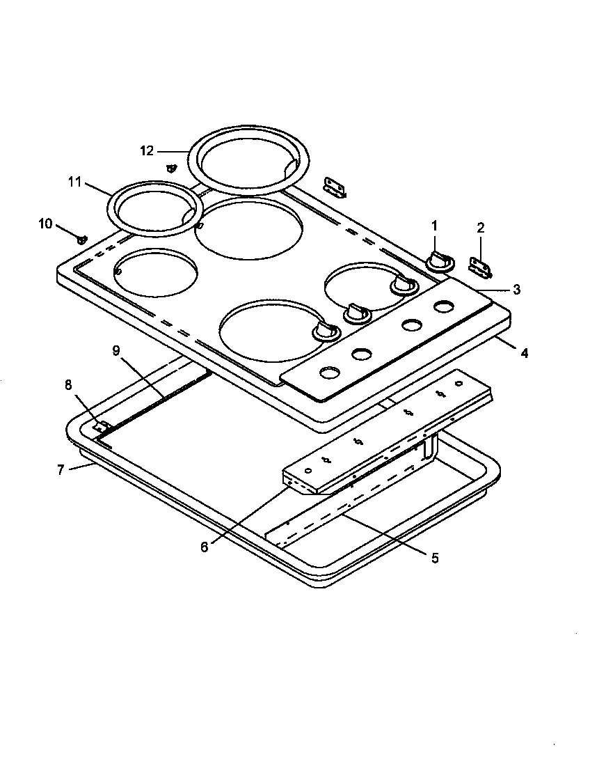 Modern Maid FET1322WW/P1131551NW main top assembly diagram