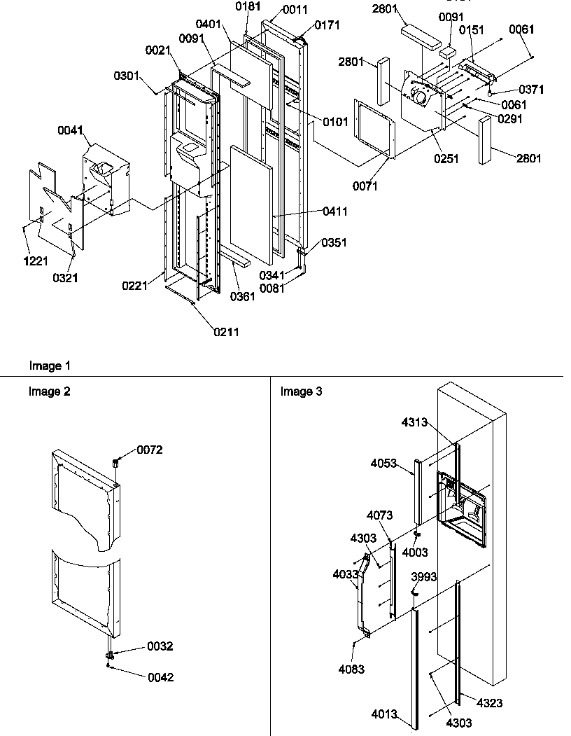 Amana SRD25S5E-P1190305WE freezer door diagram