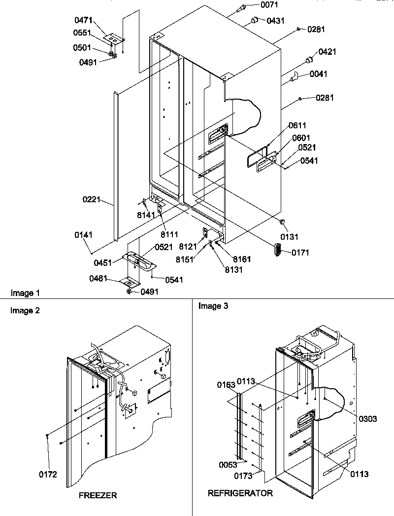 Amana SRD25S5E-P1190305WE cabinet parts diagram