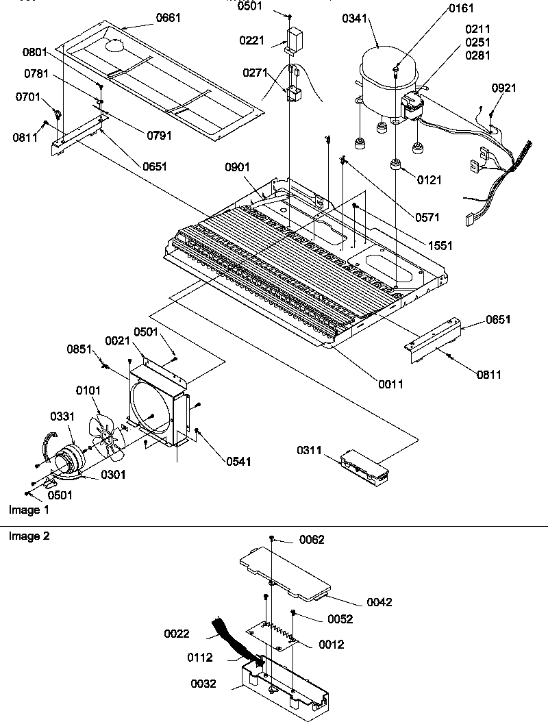Amana SRD25S5E-P1190305WE machine compartment diagram