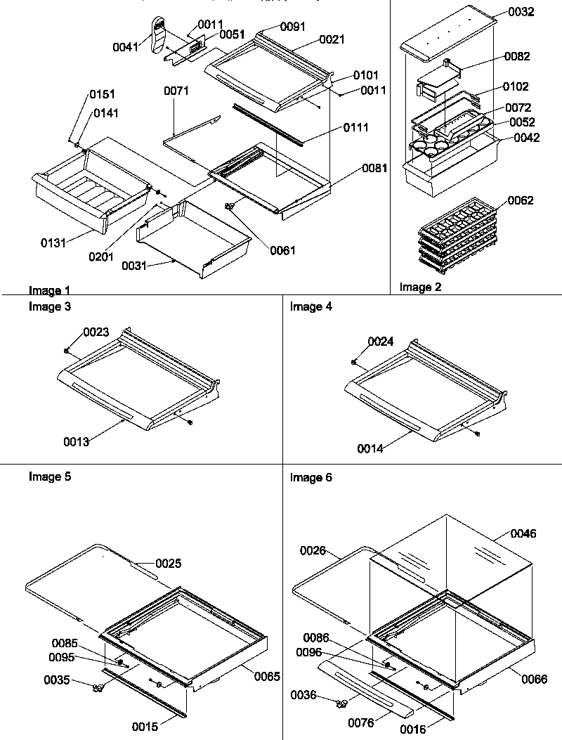 Amana SR20TL-P1190102WL shelves, deli, crisper assemblies, & accessories diagram