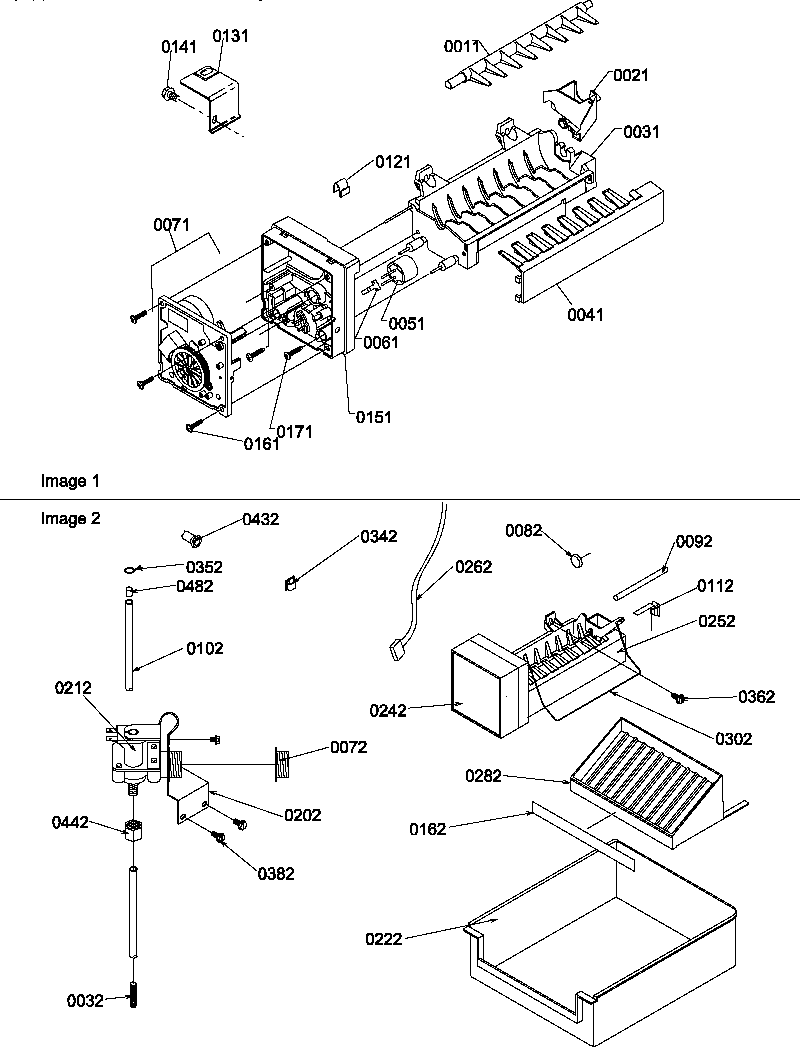Amana SR20TL-P1190102WL ice maker and add on ice maker kit diagram