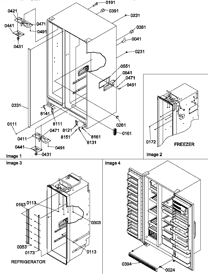 Amana SR25TL-P1194002WL cabinet parts diagram