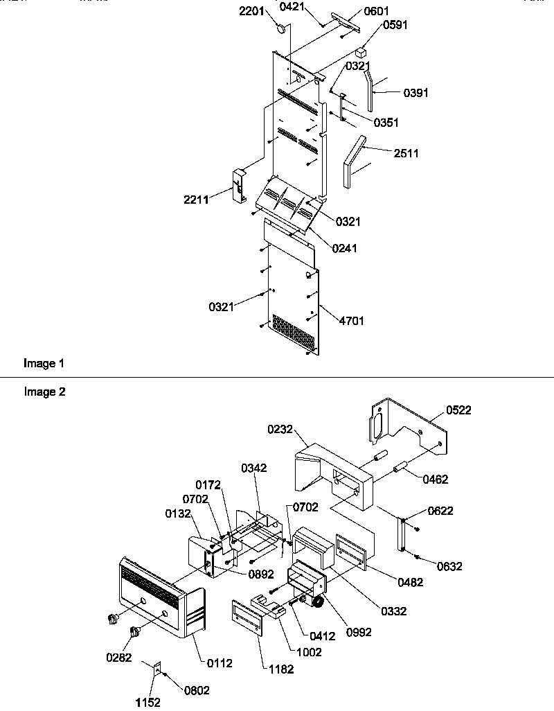 Amana SR25TL-P1194002WL control assy diagram