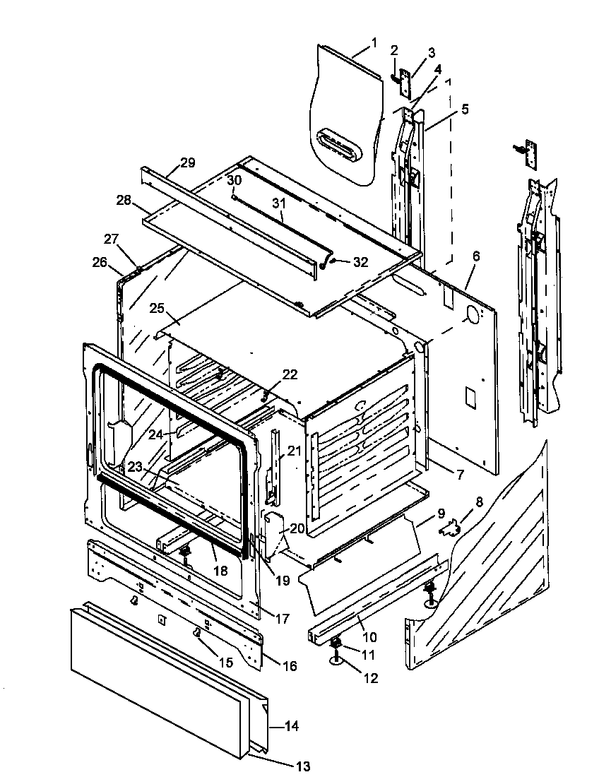 Caloric SNP26ZZ0/P1143189NW cabinet assembly diagram