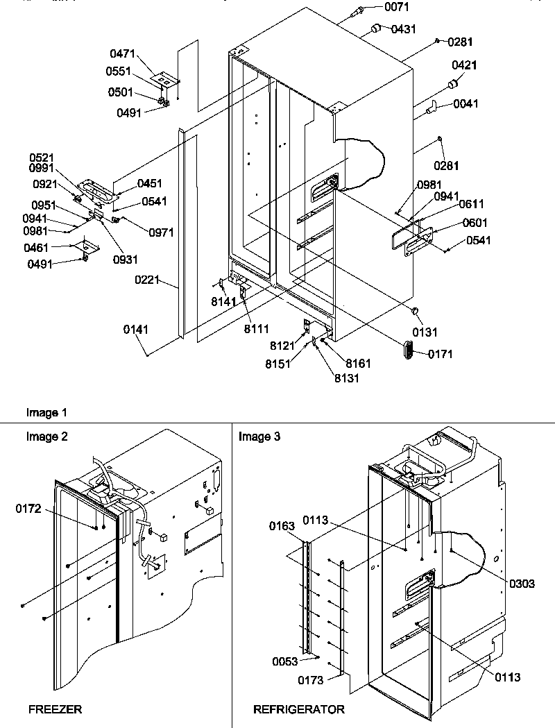 Amana SBDX520SW-P1185104WW cabinet parts diagram