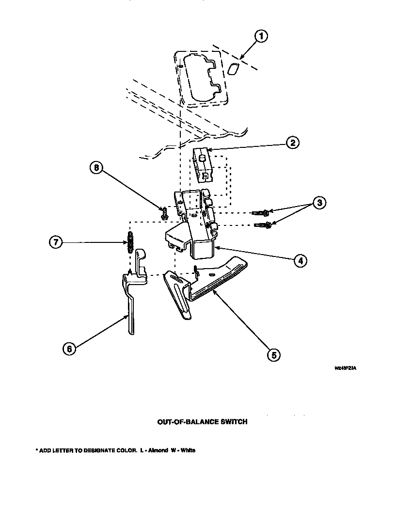 Amana LW8201L2-PLW8201L2A out-of-balance switch (cw4202w2/pcw4202w2a) (cw8202w2/pcw8202w2a) (cw8203w2/pcw8203w2a) (cw8413w2/pcw8413w2a) (lw2001w2/plw2001w2a) (lw2501l2/plw2501l2a) (lw2501w2/plw2501w2a) (lw3502l2/plw3502l2a) (lw3502w2/plw3502w2a) (lw3503l2/plw3503l2a) (lw3503w2/plw diagram