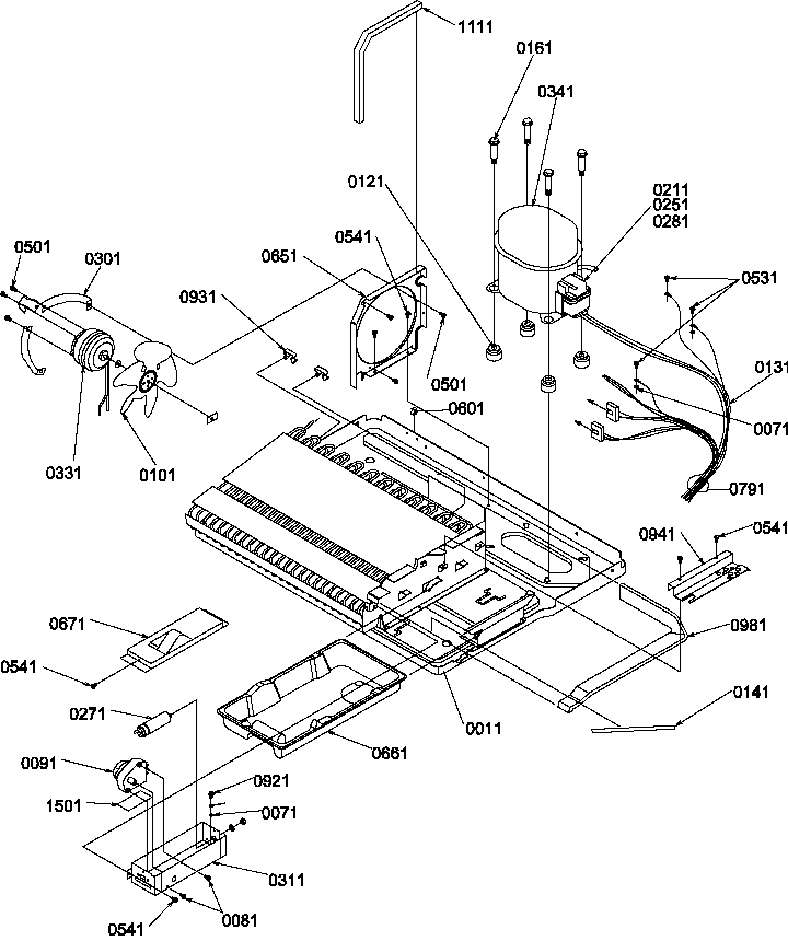 Amana SB520SW-P1185003WW machine compartment diagram