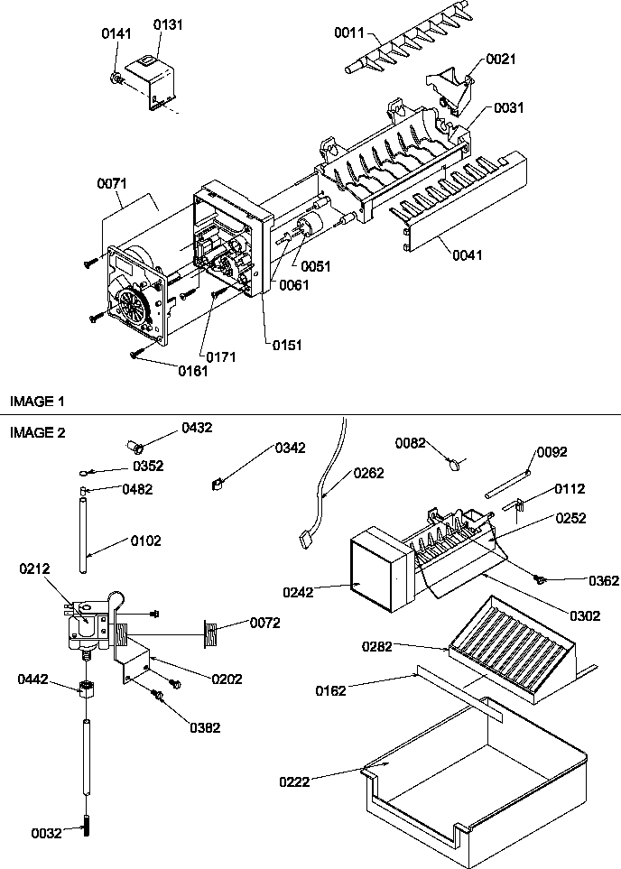 Amana SB520SW-P1185003WW ice maker parts and add on ice maker kit diagram