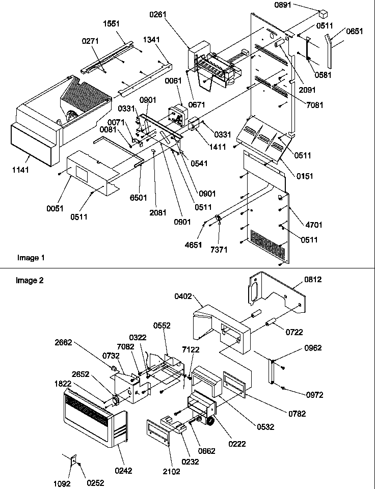Amana SBDE520SW-P1185202WW ice maker/control assy diagram