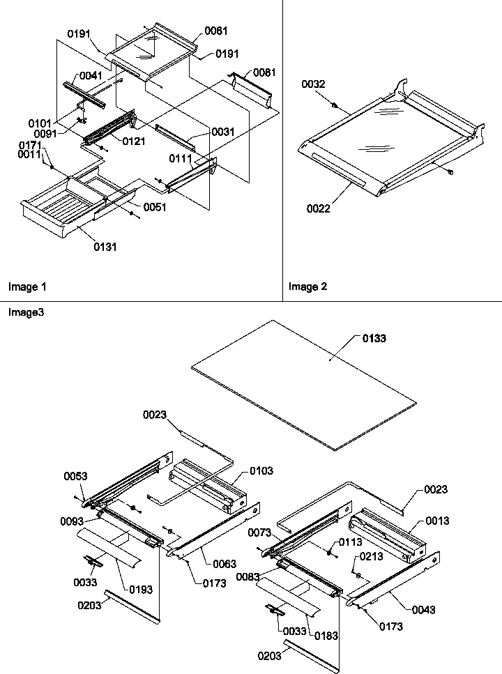 Amana TR21S4W-P1196106WW shelving assemblies diagram