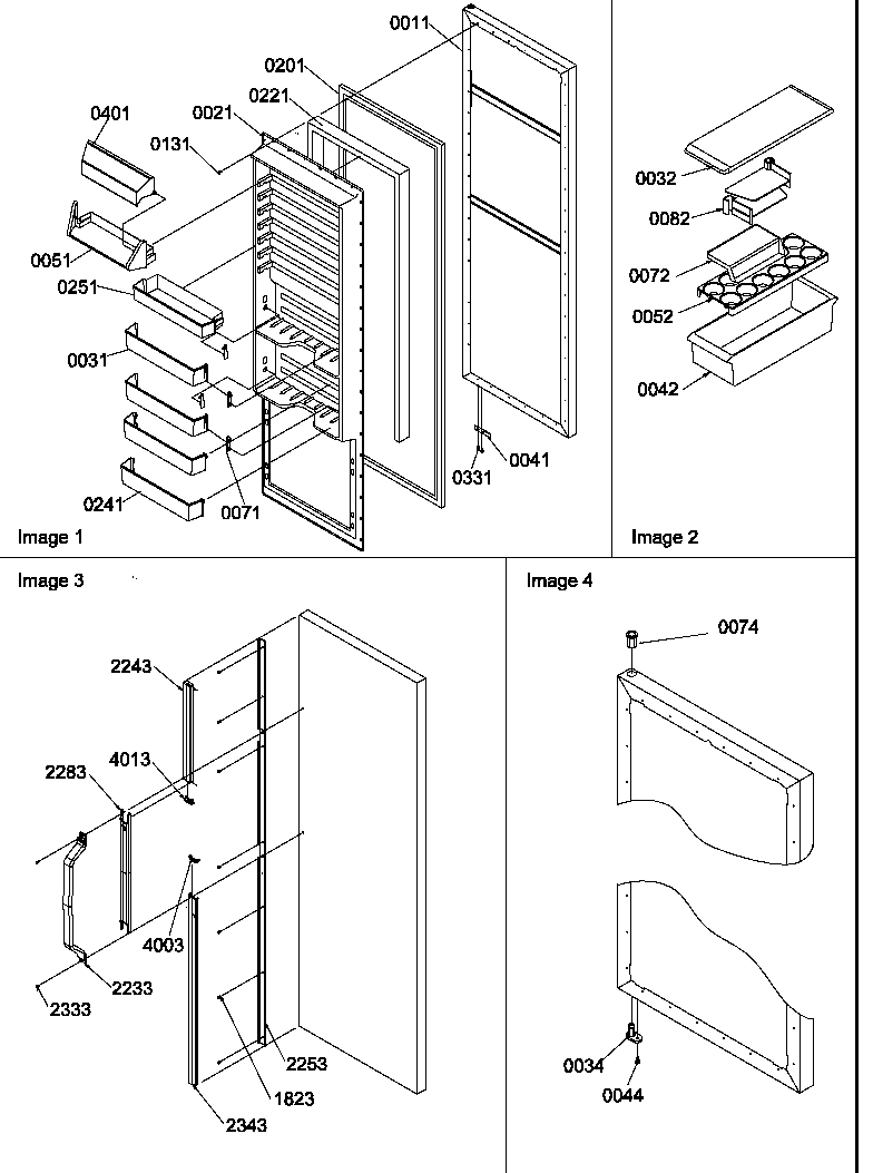 Amana SXD520SL-P1182402WL refrigerator door and accessories diagram