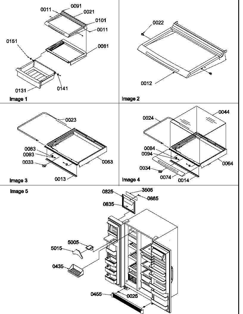 Amana SXD520SL-P1182402WL crisper & deli assemblies and toe grille diagram