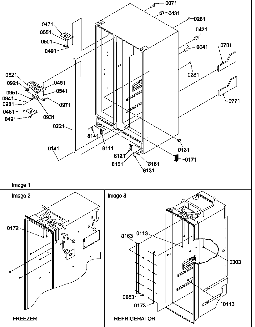 Amana SXD520SL-P1182402WL cabinet parts diagram