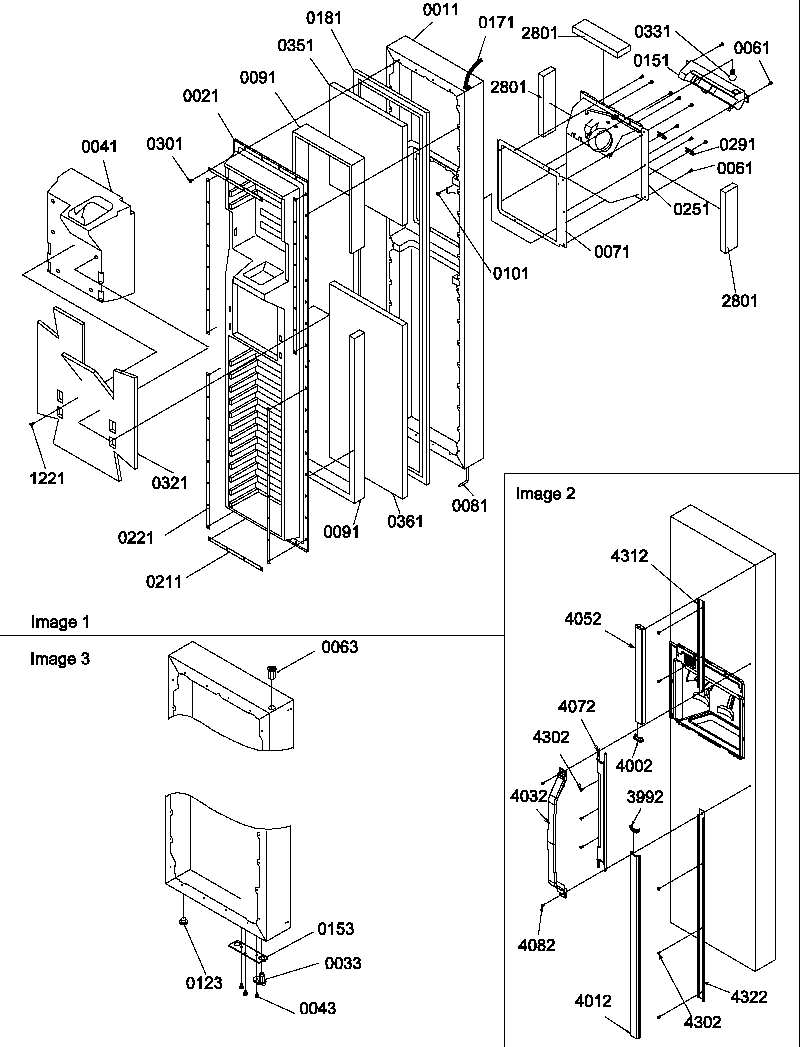 Amana SRD27S4L-P1190306WL freezer door diagram