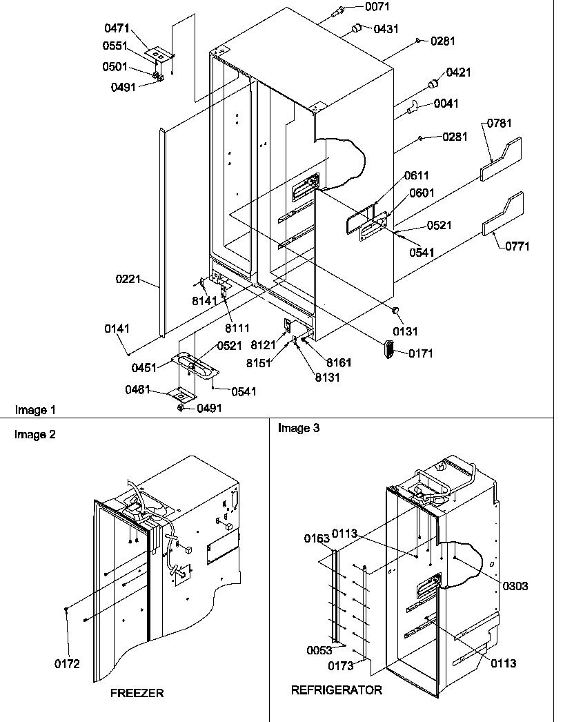 Amana SRD27S4L-P1190306WL cabinet parts diagram